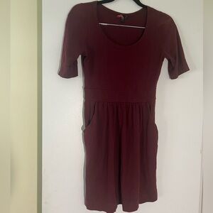 Forever 21 Red Midi Sundress Scoop Neck Short Sleeve